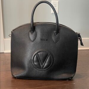 Valentino Silver and Black Logo Plaque